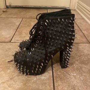 Women’s Jeffrey Campbell Spike Stud Boots Size 9 Black